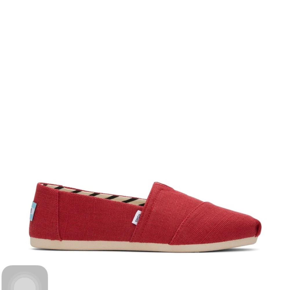TOMS Red Canvas Slip-On Shoes